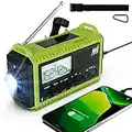 Emergency Weather Radio with Solar Crank Rechargeable Battery Operated Radio Portable,NOAA Weather Radio AM/FM/SW,LED Flashlight,Reading Lamp,SOS Alarm,USB Charge for Outdoor Camping Power Outages