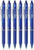 Pilot FriXion Clicker Retractable Erasable Gel Pens, Fine Point, Blue Ink, 6 PACK