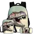 Mochila para Niños, Mochilas Dinosaurio con Bolsa de Hombro para Almuerzo Estuche para Lápices Conjunto de Mochilas Escolares de Impresión 3D para Niños