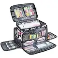 MATEIN Sewing Machine Case, Waterproof Sewing Machine Bag with Dust Cover & Removable Padding for Singer 4423 Heavy Duty, Storage Bags with Shoulder Strap Friendship Gift for Women, Floral