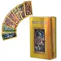 Tarotkarten, 78 Stück große klassische Gold-Flash-Hologramm-Papier-Tarotkarten-Decks, Schicksalsvorhersage Borderless Cards Game Set, für Anfänger und erfahrene Leser (englische Ausgabe)