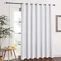 NICETOWN Vertical Blinds for Sling Door - Silver Grommet Top Blackout Window Curtains, Privacy Blinds for Patio, Extra Wide Drapes (Greyish White, W100 x L84)