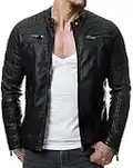 Redbridge Giacca da uomo in finta pelle Similpelle Giubbino stile biker Trapuntato Nero XXL