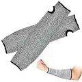 Guantes a Prueba de Corte, Manga de Protección para Brazos, Protector de Muñeca Guante, Mangas de Brazo Resistentes al Corte, Manguito Anti Corte, para Jardín, Cocina, Trabajo de Granja, Gris,1 Par