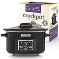 Crockpot Lift and Serve Digital Slow Cooker with Hinged Lid and Programmable Countdown Timer | 4.7 L (up to 5 People) | Energy Efficient | Black [CSC052]