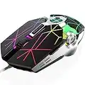 V8 Wired Gaming Mouse, 7 farbige LED-Hintergrundbeleuchtung mit Regenbogenatmung, 7 programmierbare Tasten, 7 DPI-Einstellungen Bis zu 4000 DPI, leichte ergonomische optische USB-Mäuse für PC-Laptops