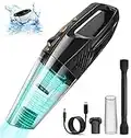 Zamufo Handheld Vacuum Cleaner, Car Vacuum Cleaner Cordless with LED Light, High 120W Powerful Hand Held Vacuuming Cordless, Portable Mini Lightweight Wet Dry