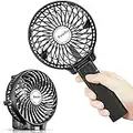 Handheld Fan, EasyAcc Personal Fan Powefull Portable Fan with 3 Speeds [LIFETIME SERVICE] 6 Blades 180° Foldable MINI USB Fan Desk Fan Small Table Rechargeable Fan for Travel Camping Outdoors - Black