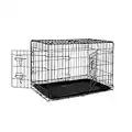 lionto Jaula Transporte Plegable para Perros Caja de Transporte, (L) 76x49x56 cm Negro