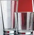 SET OF 16 Heavy Base Ribbed Durable Drinking Glasses Includes 8 Cooler Glasses (17oz) and 8 Rocks Glasses (13oz), - Clear Glass Cups - water glasses - Beer mug Etc. Elegant Glassware Set.