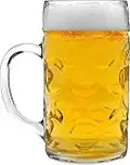 Rink Drink 1.3L (2 Pints) German Beer Stein Mug - Large Dimpled Oktoberfest Glass Tankard with Handle