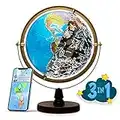 SJSMARTGLOBE with Interactive APP & LED Illuminated Constellations at Night, US-Patented STEM education 10" World Globe with Detailed map