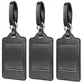 Teskyer Luggage Tag, 3 Pack Premium PU Leahter Luggage Tags Privacy Protection Travel Bag Labels Suitcase Tags
