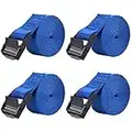 Azarxis Lashing Strap Adjustable Cam Buckle Tie Down Heavy Duty Secure Straps up to 441 lbs Capacity for Motorcycle Kayak Canoe Trailer Cargo Truck Bicycle Luggage (Blue - 4 PCS - 79 inch x 1 inch )