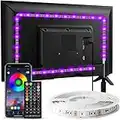 Enteenly Striscia LED TV Retroilluminazione, 3m Luci LED USB Alimentata con Telecomando e controllo APP, Striscia Luminosa a LED RGB 5050 per HDTV da 40-55 Pollici, PC Monitor