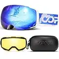 COPOZZ Ensemble de lunettes de ski polarisées pour adulte - Verres magnétiques M1, lunettes de snowboard, lunettes de ski anti-buée OTG