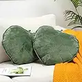 ML.ENJOY Leaf Shaped Pillow, 3D Plant Pillow, Cute Throw Pillows, Decorative Pillows for Bed, Succulent Pillow, Aesthetic Throw Pillows (Green Pack of 2)