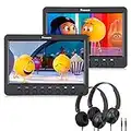 NAVISKAUTO Auto DVD Player 2 Monitore Kopfstütze HDMI, Auto Fernseher Kinder HD 1080P Memory SD USB bis 128GB AV In/Out ( 2 Kopfhörern Inklusiv )