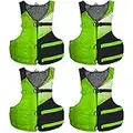 Stohlquist Fit Adult PFD Life Vest , Green & Black [4-Pack]