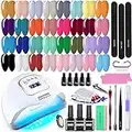 JODSONE Gel Nail Polish Kit with U V Light for Nail 32 Colors Soak Off Nail Gel Polish Set Manicure Accessory Tools Lamp Gel Nail Kit for Nail Art Manicure Salon DIY and Home