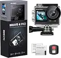 AKASO Brave 4 Pro 4K Action Camera - 131ft Waterproof Camera with Touch Screen Advanced EIS Remote Control 5X Zoom Underwater Camera Support External Mic