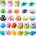 Set of 27 Cartoon Animal Pencil Sharpeners for Kids Cute Two-Holes Plastic Colored Sharpener Manual Handheld Small Compact Sharpener for Student Stationery School Operation Christmas Boxes Supplies