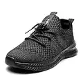 AZSDXS Boys Girls Trainers Kids Breathable Walking Tennis Sneakers Lightweight Non-Slip Running Casual Athletic School Sport Shoes A Black