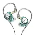 KZ EDX PRO Cuffie in-Ear, Monitor in-Ear con Guscio in Resina e Metallo, Isolamento Acustico, Cuffie Auricolari ad alta Definizione con cavo Staccabile a 2 pin (ciano, senza microfono)