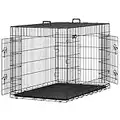 Feandrea Cage pour Chien Pliable avec 2 Portes, Plateau Amovible, 122 x 74,5 x 80,5 cm, Taille XXL, Noir PPD48H