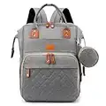 Edibaby, Mochila Carro Bebe, Cambiador Pañales Bebes, Mochilas Pañaleras, Bolsa Pañales Maternidad para Mama, Portatil con Ganchos para Carro (Gris)