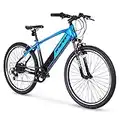 HYPER 26 MTB Electric Bike with 36V 7.8Ah Integrated Battery, Aluminium Frame, Front Suspension, Black/Blue