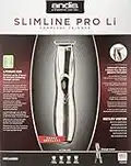 Andis - D-8, Slim-Line Pro Li Cord/Cordless Rechargeable T-Blade Trimmer - for Men/Women/Kids with Carbon Steel Blade, Bump Free Tech, Zero Cuts, Low Irritation & Li-ion Lithium Battery - 300g, Silver