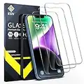 [3 Pack] EGV 3 Pack Screen Protector for iPhone 13 Pro Max, iPhone 14 Plus 6.7 inch, Tempered Glass HD Screen, Scratch Resistant, Sensitive Touch, Film Easy Installation Tray, Case Friendly, Bubble Free