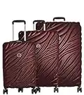 DELSEY PARIS Alexis Lightweight Luggage 3 pc Set, Expandable Spinner Double Wheel Hardshell Suitcases with TSA Lock