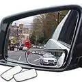 WildAuto Rectangle Blind Spot Mirror 2Pcs for Trucks, HD Glass Frameless Convex Rear Side View Mirror, Adjustable Stick-on Side View Spot Mirror