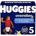 Huggies Overnites Nighttime Baby Diapers, Size 5 (27+ lbs), 100 Ct