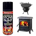 RnT High Temperature Black Matt Stove Up To 600 600°C Spray Paint Engine Exhaust Adhesion 400ml Heat Resistant Wood Burners BBQ Grill Excellent Coverage Heat Resistant