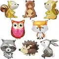 8 PCS Woodland Animal Balloons Forest Animals Foil Mylar Balloon for Woodland Themed Baby Shower,Birthday Party Decorations