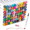 Markers, 80 Colors Alcohol Markers with Dual Tip, Permanent Art Markers for Artists, Art Pens for Kids & Adults, Drawing Graphic Sketching Graffiti Manga Anime Design