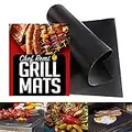 Nouveaux tapis de cuisson pour grille de barbecue – 2 cuisson anti-adhérents très résistants–41 x 33 cm–S’utilise sur les grills à gaz, barbecues à charbon ou électriques, fours ou fumoirs