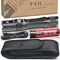 NP NIGHT PROVISION TX11 Tactical Flashlight with Duty Belt Holster & USB Rechargeable Battery Luminus 1600 Lumens LED for Police Security Military Grade Brightest Tac Flashlights