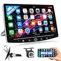 Android 10 Autoradio 1 Din avec Navi WiFi Bluetooth 10,1 Pouce HD Écran Tactile Autoradio avec iOS/Android Lien Miroir WiFi GPS FM RDS Radio Commande au Volant+Caméra De Recul+ Microphone