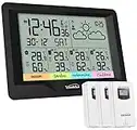 Youshiko YC9333 (Official 2023 UK Version), with 3 x Wireless Sensors Weather Station, Radio Controlled Clock Indoor Outdoor Temperature Thermometer, Humidity, Barometric Pressure