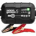 NOCO GENIUS5UK, 5A Car Battery Charger, 6V and 12V Portable Smart Charger, Battery Maintainer, Trickle Charger and Desulfator for AGM, Leisure, Lithium, Motorbike, Motorcycle and Caravan Batteries