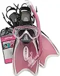 Cressi Mini Palau Bag Conjunto de Snorkeling, Unisex niños, Rosa, 29/32