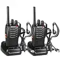 Walkie Talkie Recargable, 16 Canales PMR446 Walky Talky, Profecionales CTCSS DCS 3KM Radiocomunicación, con Auricular Incorporado Antorcha de LED, 1 Pare