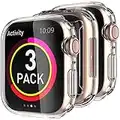 Delidigi Compatible with Apple Watch Screen Protector 40mm, 3 Pack Full Coverage Apple Watch Case TPU HD Clear Protective Cover for Apple Watch Series 6 5 4 SE