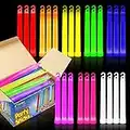 PartySticks Glow Sticks Party Supplies for Kids and Adults 25pk - 6 Inch Bulk Glow Light Up Sticks Party Favors, Glow in the Dark Party Decorations, Waterproof Nontoxic Glow Necklaces