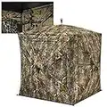 TIDEWE Hunting Blind 270°See Through with Silent Magnetic Door & Sliding Windows, 2-3 Person Pop Up Ground Blind with Carrying Bag, Portable Durable Hunting Tent for Deer & Turkey Hunting (Camouflage)