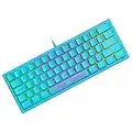 ZIYOU LANG K61 60% Percent Gaming Keyboard, Compact RGB Chroma Backlit STK61-Wired Mechanical Feel Membrane Keyboard, UK Layout Pro Mini 62 Keys, Waterproof, for PS4 XBOX PC Laptop Mac/Blue